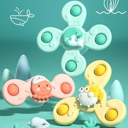 Jouets de bain Montessori pour bébé, jouets de bain pour enfants de 1 à 6 ans, ventouse Spinner, hochets, anneau de dentition 