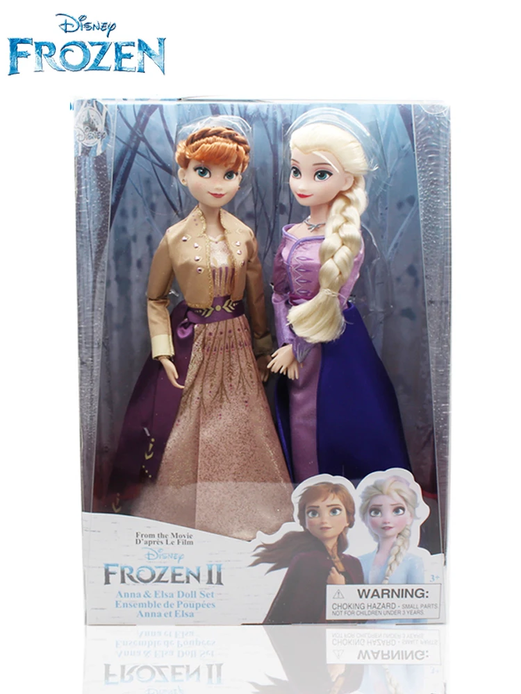 Original-Disney-Store-2pcs-set-Frozen-2-Snow-Queen-Elsa-and-Anna-Classic-princess-Doll-Figure (6)