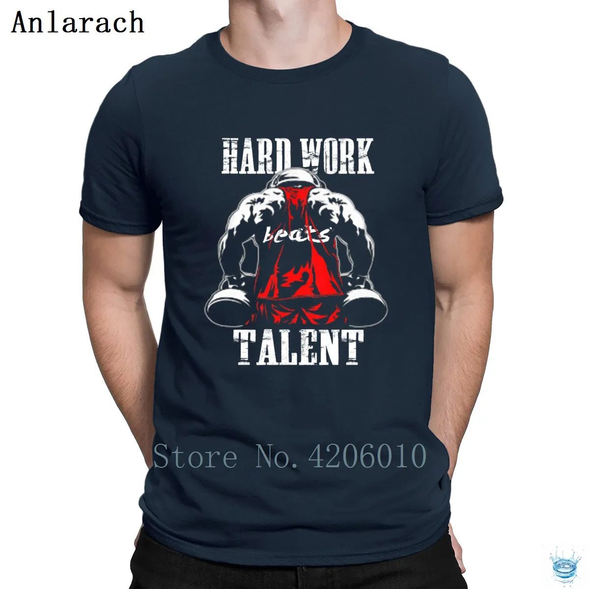 Hardwork Beats Talent Ограниченная серия футболка с круглым вырезом на заказ летняя одежда мужская футболка потрясающая сумасшедшая модная футболка Anlarach