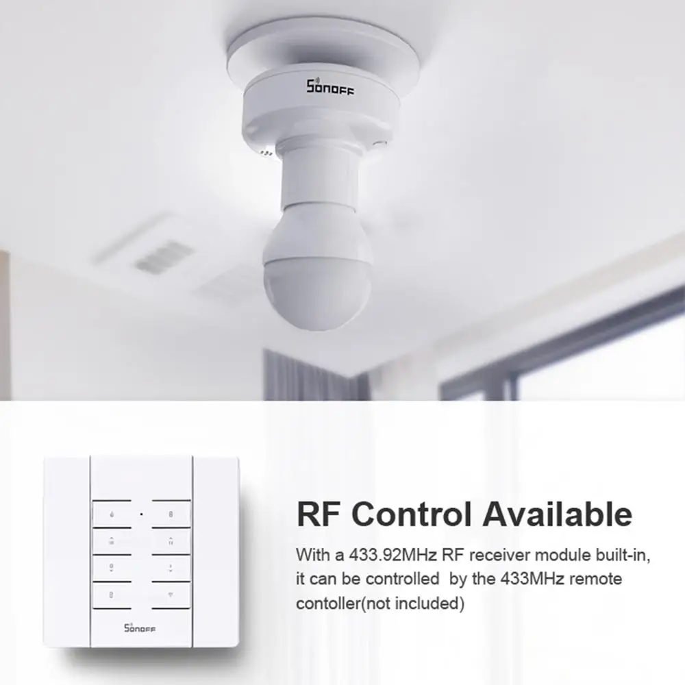 SONOFF Slampher R2 ITEAD WiFi умный светильник держатель лампы 433 МГц RF E27 беспроводной держатель лампы для Amazon Alexa Google Home/Nest