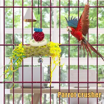 

5PCS Bird Chewing Toys Safe Parrot Supplies Bird Toys Wooden Bite Toys Rattan Ball Toys Bird Molar Toys dropship