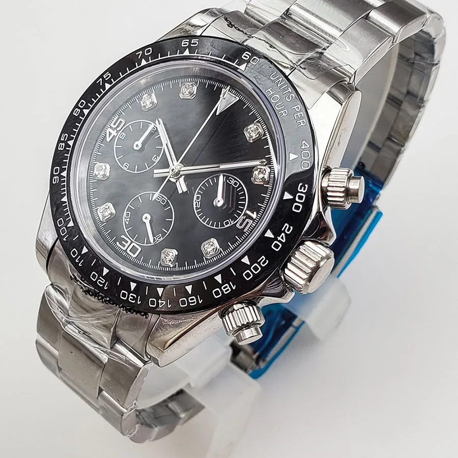 

Chronograph watch men Quartz watches Luminous waterproof stainless steel 39MM DTN44