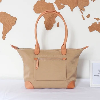 

Hipster Oxford Cloth Dumpling Bag First Layer Cowhide Handbag Shoulder Bag Women Bag Handbag Large Capacity Retro