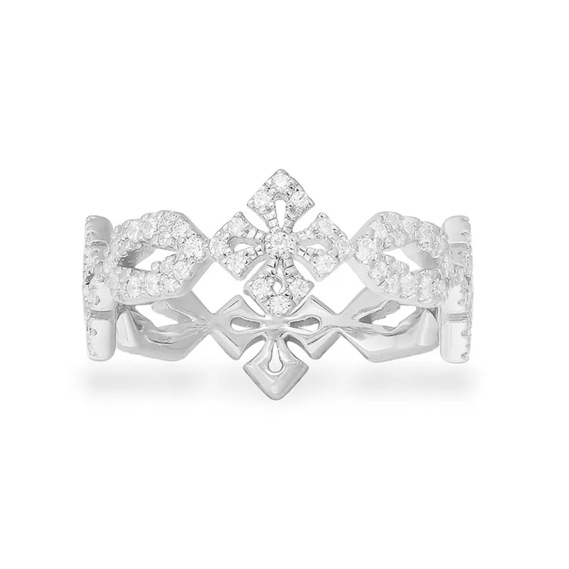 SLJELY Fashion Real 925 Sterling Silver Gothic Cross Finger Ring Micro High Quality AAA Zirconia Women Fine Brand Jewelry Gift | Украшения
