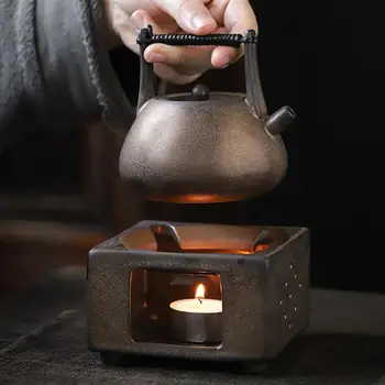 

1Pc Ceramic Teapot Warmer Retro Tea Heater Household Tea Warmer Without Candle