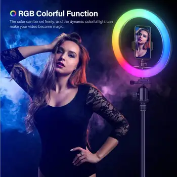 

LED Ring Light 3200K To 5500K Video High Brightness USB Powered Selfie Dimmable Live Broadcast With Tripod Camera Photography