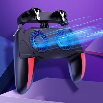 

Cell Phone Gamepad Controller Double Cool Fan 2500/5000mAh Powerbank Game-Controller for PUBG Free fire Trigger Gamepad Joystick