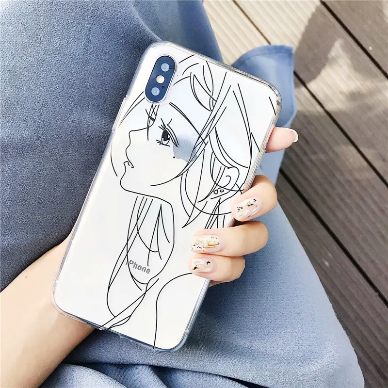 Чехол для телефона Beauty girl с мультяшным рисунком аниме iPhone 8 7 6 Plus силиконовый