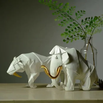 

[MODERN] SCULPTURE MINIMALIST ORIGAMI ANIMAL GEOMETRIC STATUE ORNAMENT HOME DECORATION MAMMOTH ORNAMENT CRAFTS FURNISHINGS