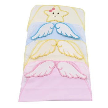 

Baby Sweat Towel Infant Soft Back Dry Wipe Cloth Angel Wings Baby Back Gauze Absorb Towel 100% Cotton 2 Pcs