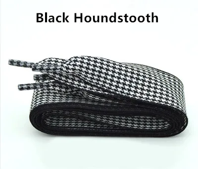 Hohe Qualität 2,5 cm Britischen Stil Gitter Schnürsenkel Frauen Männer Druck Sport Casual Basketball Schwarz Weiß Schuhe Schnürsenkel – Detail 13