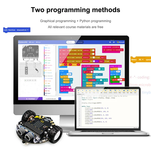 Yahboom Microbit Robot Car Programmable Robotic Kit For BBC Microbit V2 V1 for STEM Coding Education with 18650 Battery CE RoHS 5