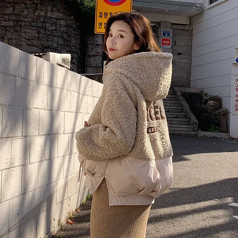 

Cotton Coat Women's 2019 New Style Winter Lambs Wool Small Coat Korean-style Online Celebrity Cotton-padded Jacket Middle School