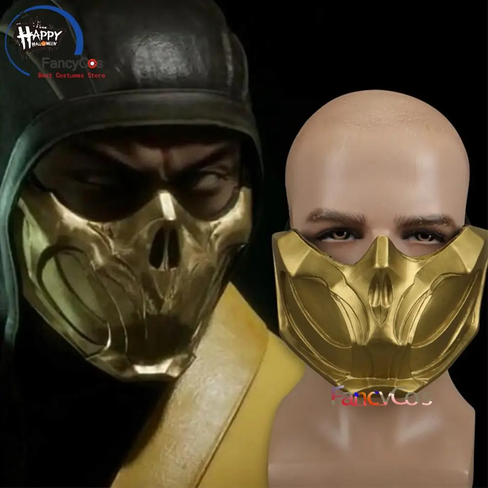 Маска Скорпион из игры Mortal Kombat 11 полная маска скорпиона Mk11 полумаска для косплея