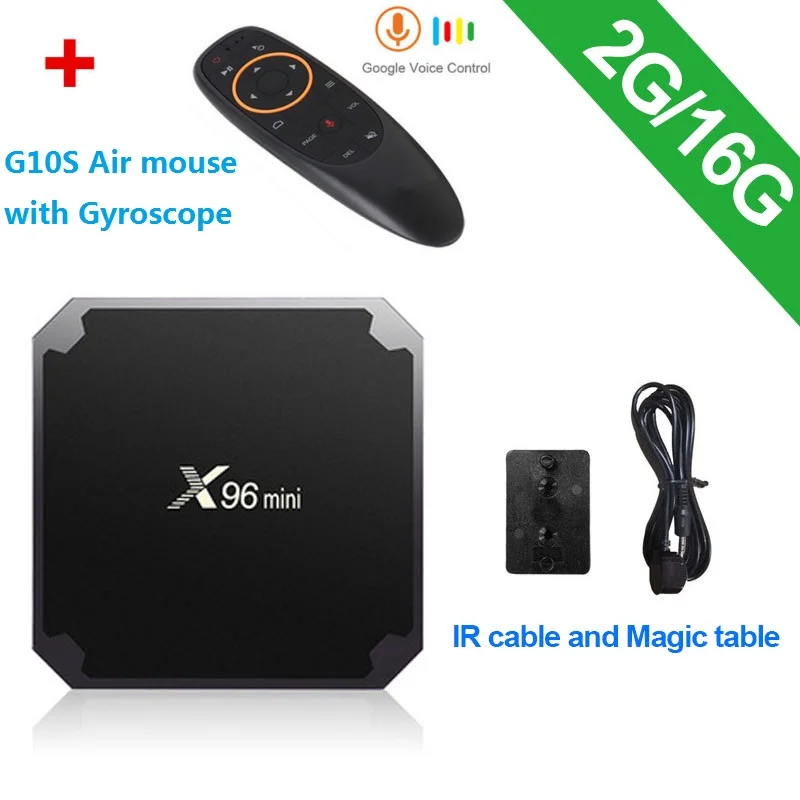 X96 мини четырехъядерный WiFi 2,4 ГГц X96mini ТВ-приставка 4K HD ТВ-приставка Android 7,1 2 Гб 16 Гб смарт-ТВ приставка Amlogic S905W - Цвет: 2G16G IR cadd G10S
