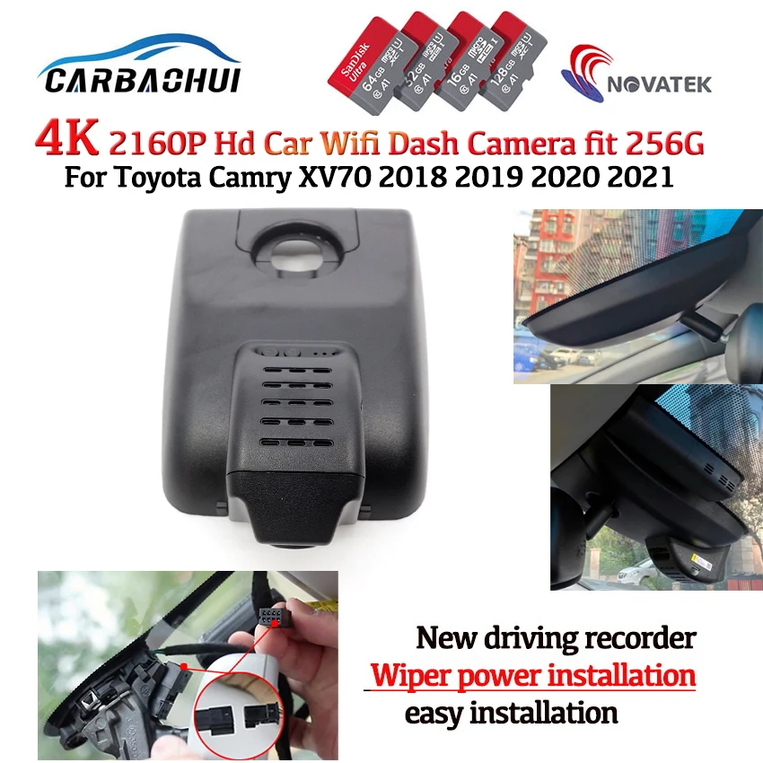Видеорегистратор Автомобильный HD 4K 2160P видеорегистратор для Toyota Camry XV70 2018 2019 2020 |