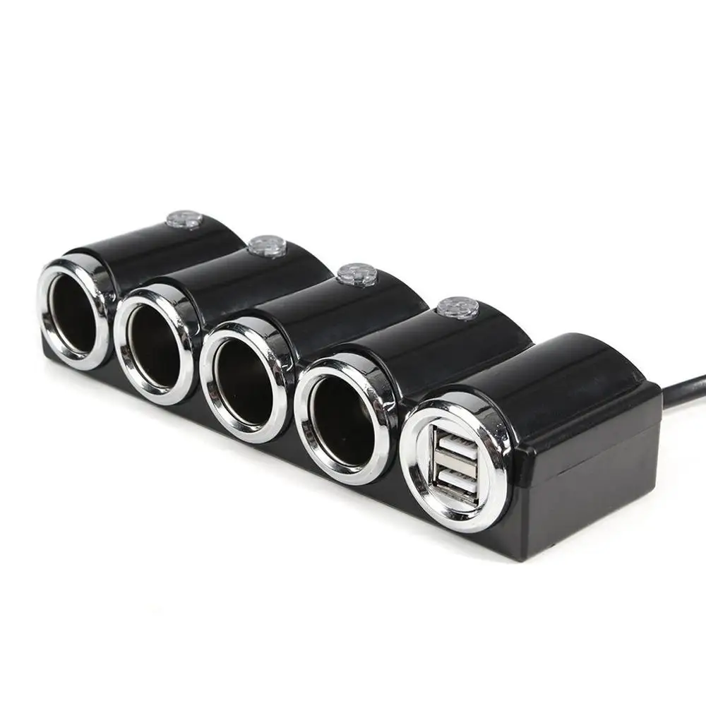 DC 12 V/24 V USB 4 Way мульти разветвитель автомобильного прикуривателя USB зарядное устройство адаптер питания с переключателем зарядное устройство для iPhone