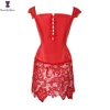 Sexy Red Corset Dress Plus Size 6XL Bustier Dresses Overbust Corsets Bustier Steampunk Gorset Faux Leather Corselet Lace Korsett ► Photo 1/6