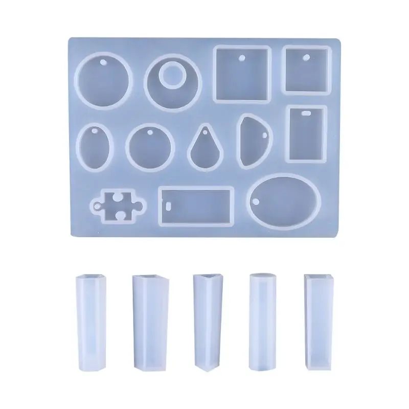 DIY Clay Epoxy Resin Mold Pendant Molds Set Silicone Rectangle Stone Cabochon Mould Jewelry Making Craft | Украшения и аксессуары