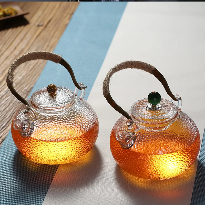 Стеклянный чайник ручной работы, термостойкий кунг-фу, молоток для кипячения воды, стеклянный чайник, фильтр для заваривания чая, домашний чай, пузырьковый чайник