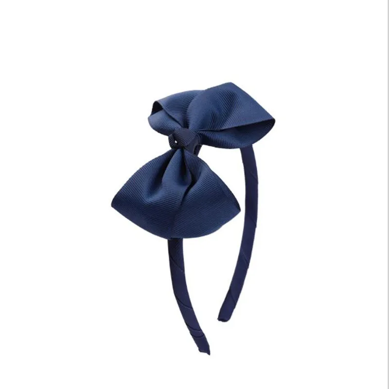 Navy blue headband Meimile ленты волос лук оголовье grosgrain бантики, аксессуары для волос ленты волосы группы детей подарки на день рождения - Цвет: Navy blue headband