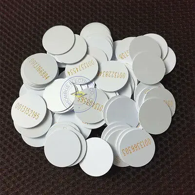 100 шт 125 кГц EM4100 ID RFID совместимые карты Φ25 мм печатный номер