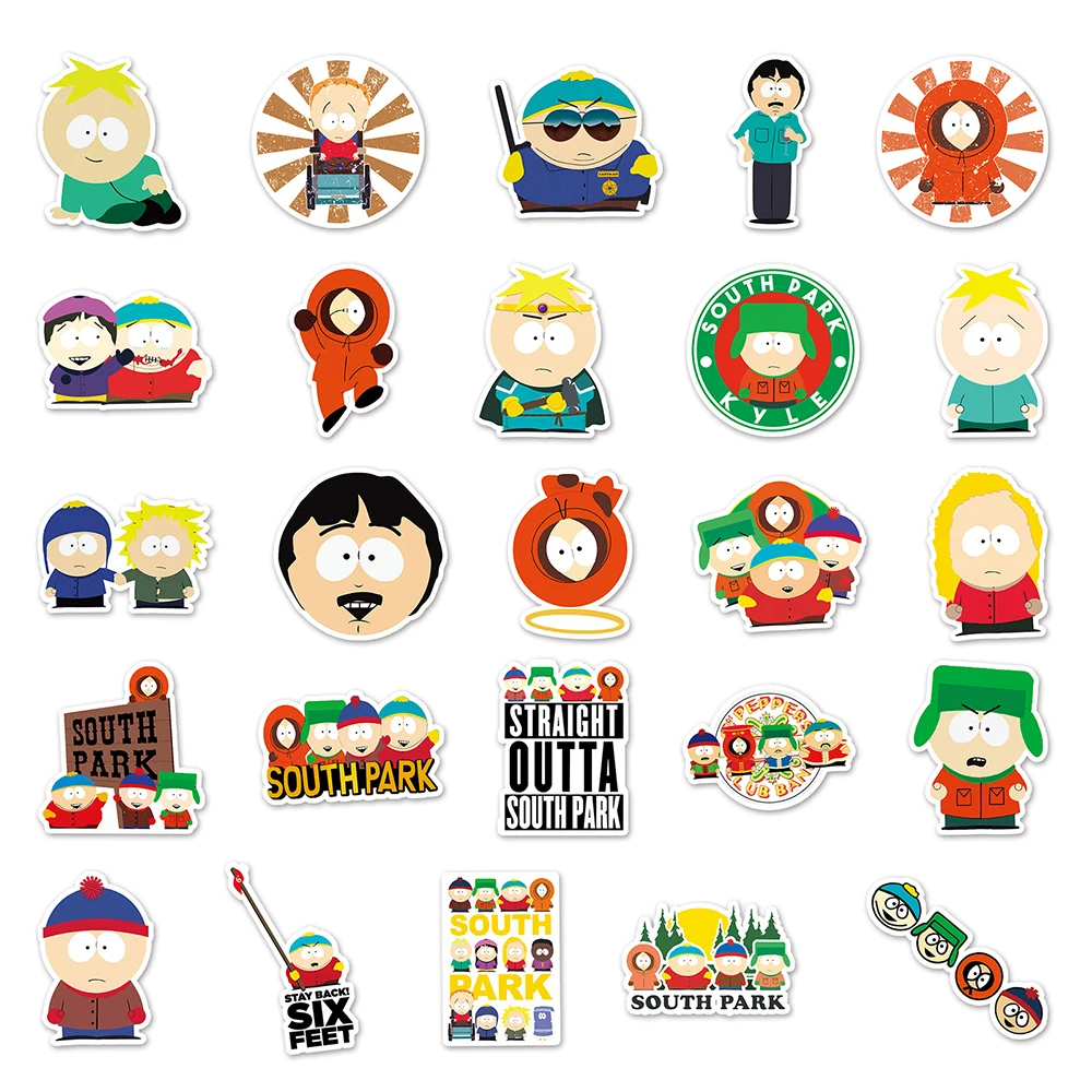 10/30/50pcs Classic Animation SouthPark Cartoon Anime Stickers Travel  Luggage Skateboard Toy Graffiti Funny Decal Sticker Toys