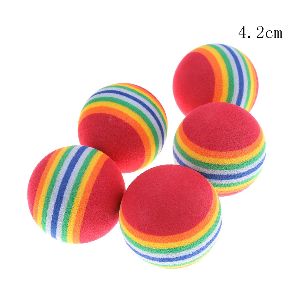4.2cm 5 шт., 3,5 см, 4,2 см, 6,3 см, Радужный цвет, материал EVA, шар, детская забавная игрушка, поролоновые шарики, Детские шарики для игр на открытом воздухе - Цвет: 4.2cm