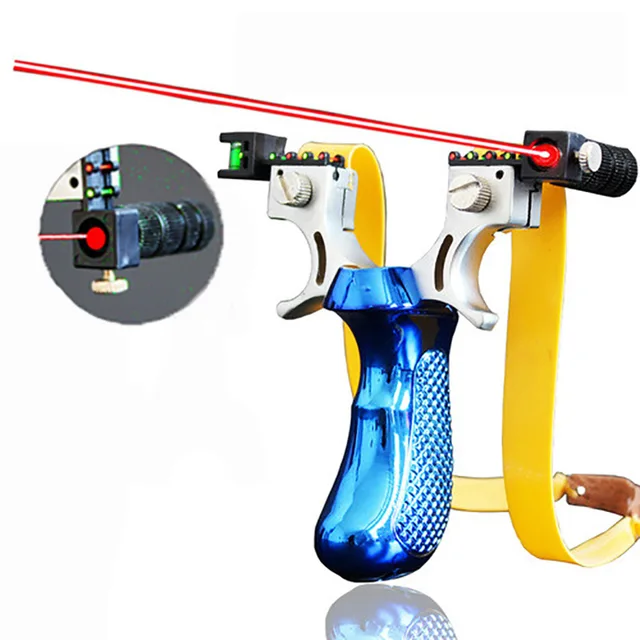 US $4.01 Slingshot with Laser Light Sight Outdoor Shooting Hunting slingshot with Flat Rubber Band Powerful