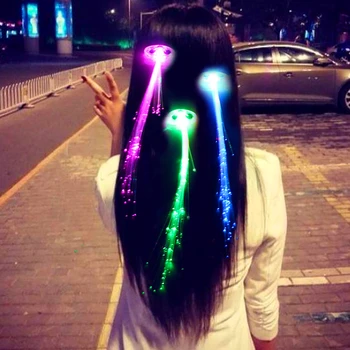 

Hair Clip White LED Light-Emitting Fiber Optic Wire Hairpin Luminous Silk Braids Styling Tool party wedding decoration