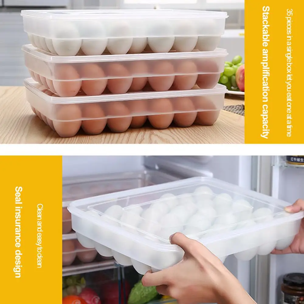 

34 Grids Plastic Egg Storage Box Transparent Case Portable Wild Picnic Egg Organizer Kitchen Fridge Arrange Accessories