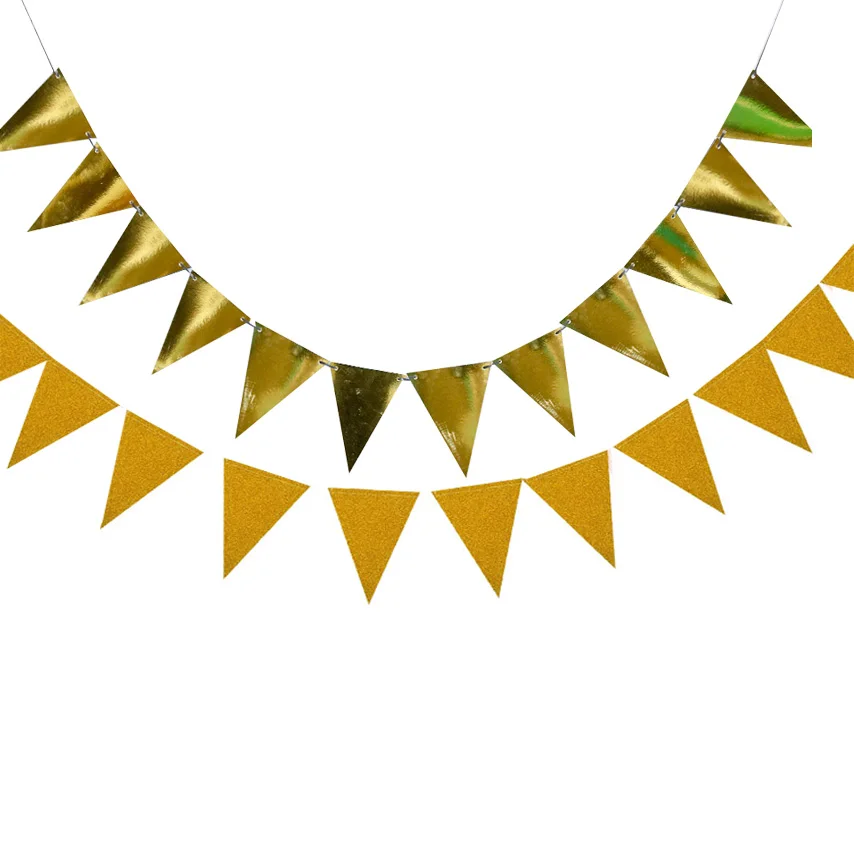 Party Decorations 5 Meters Paper Flags Banner Paper Garland Pennant for New Year Wedding Baby Shower Birthday Garden Tent Decorations