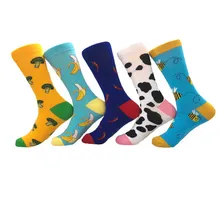 Унисекс носки с принтом Забавный Банан удобные мягкие повседневные хлопковые носки с героями мультфильмов мужские и женские зимние счастливые носки уличная skarpetki