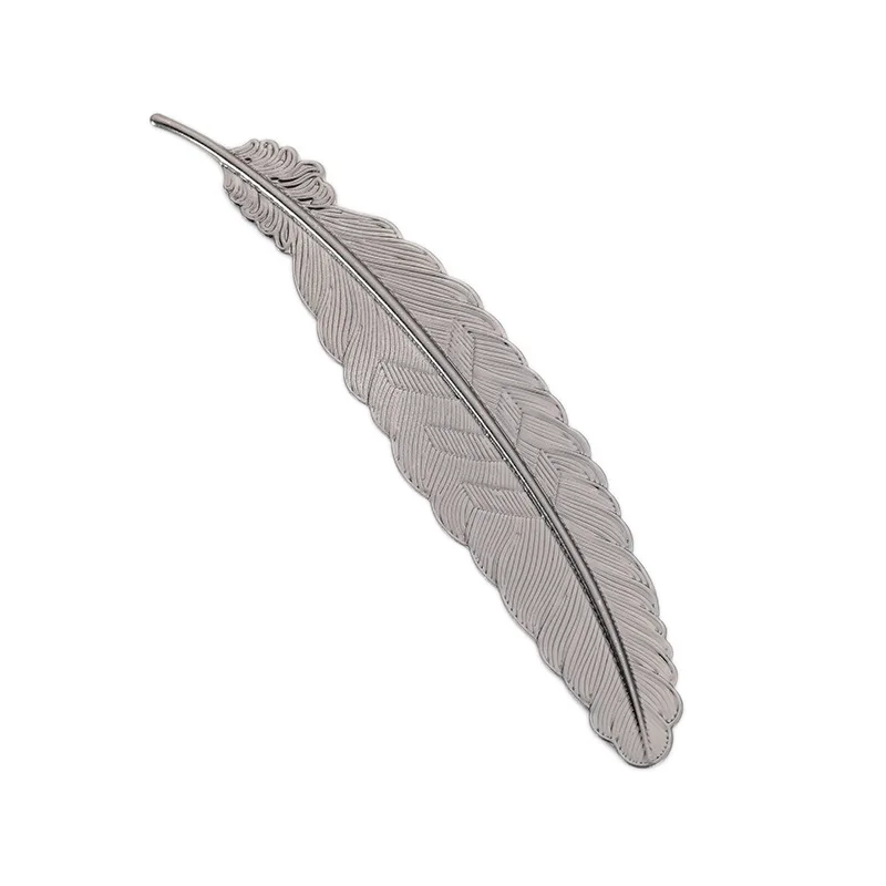 Metal Bookmark, Bookmarks Stationery Supplies, 1 Pcs Creative Metal Feather Bookmark Rose Gold Chinese Style Retro Craft