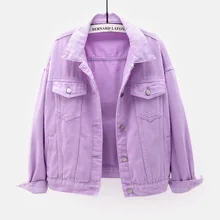 

2021 Spring Summer New Color Thin Denim Coats Women Short Korean Loose Bf Long-sleeved Jackets Female Casual Solid Tops Fashion