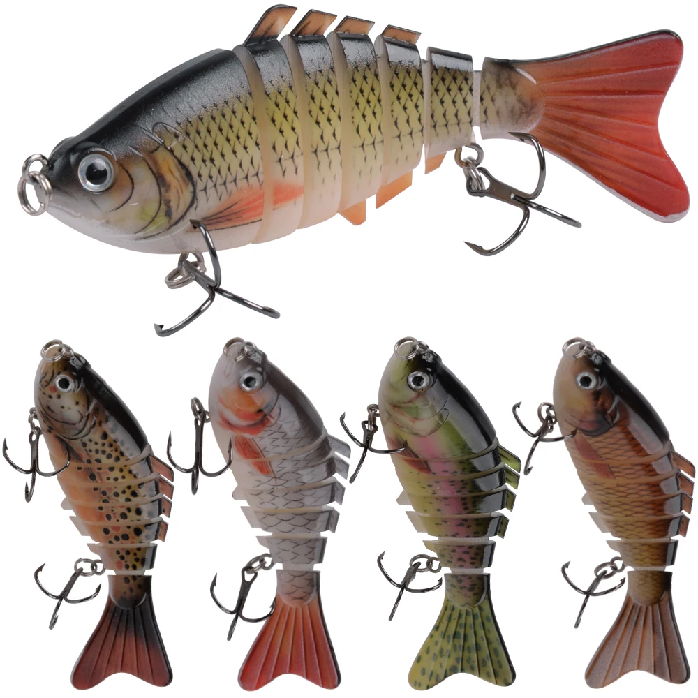 

5Pcs 10cm 15g Wobblers Pike Fishing Lures Bass Trout Lures Lifelike Multi Jointed Artificial Swimbait With Sharp Treble Hooks