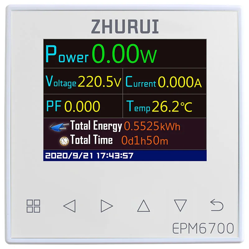 ZHURUI EPM6700 цифровой измеритель переменного тока/мощности/кВтч/русский/40A/60A/80A/120A с