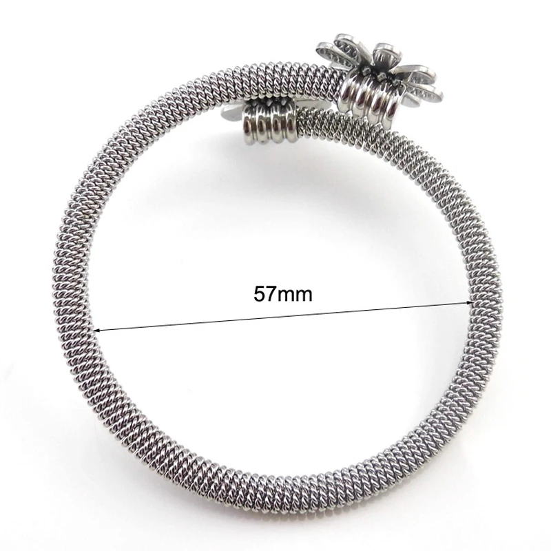 Fashion Jewelry Bracelets For Women Stainless Steel Elastic Flower Bracelets & Bangles Female gift bangle bracelet stainless steel bracelet