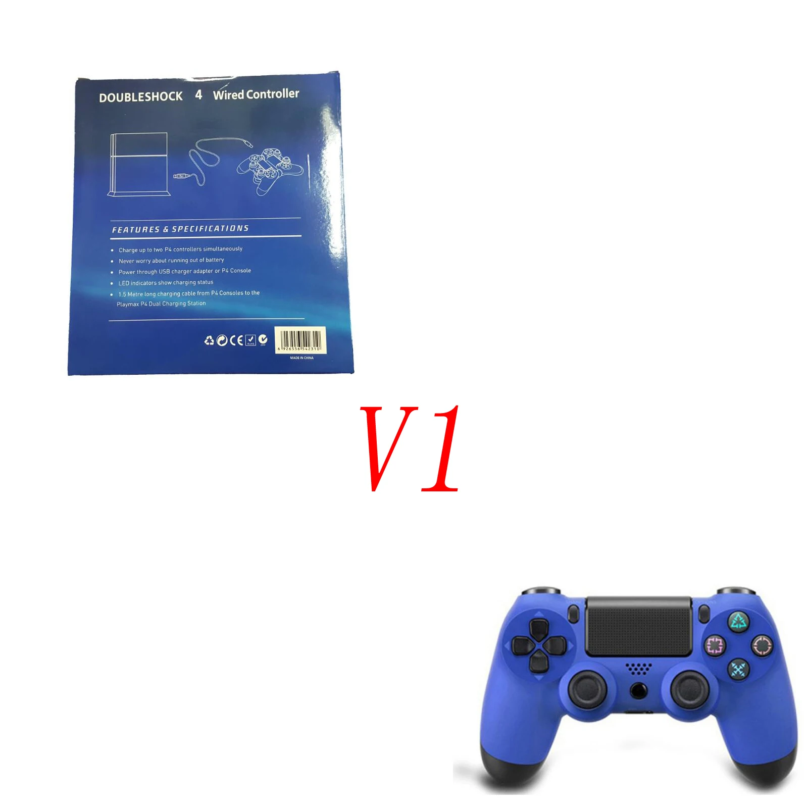 JIE LI проводной контроллер PS4 Bluetooth геймпад для sony playstation Dualshock 4 Вибрационный джойстик без батареи посылка - Цвет: Синий