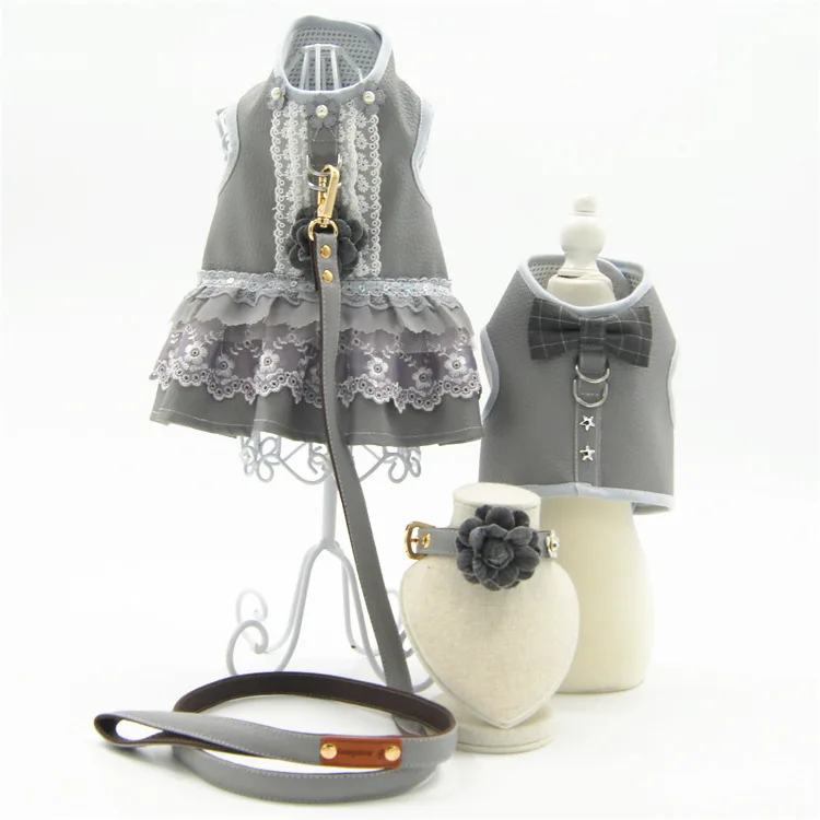 

Dog Clothing Camellia Pet Clothing Manufacturer Wholesale Autumn and Winter 2019 Foreign Gray Breathable Warm Leather Clothing