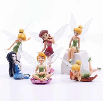 

Plastic Flower Pixie Miniature Figurine Dollhouse Elves Decorates Kids Bedroom Home Decor Cake DIY Decoration Accessories