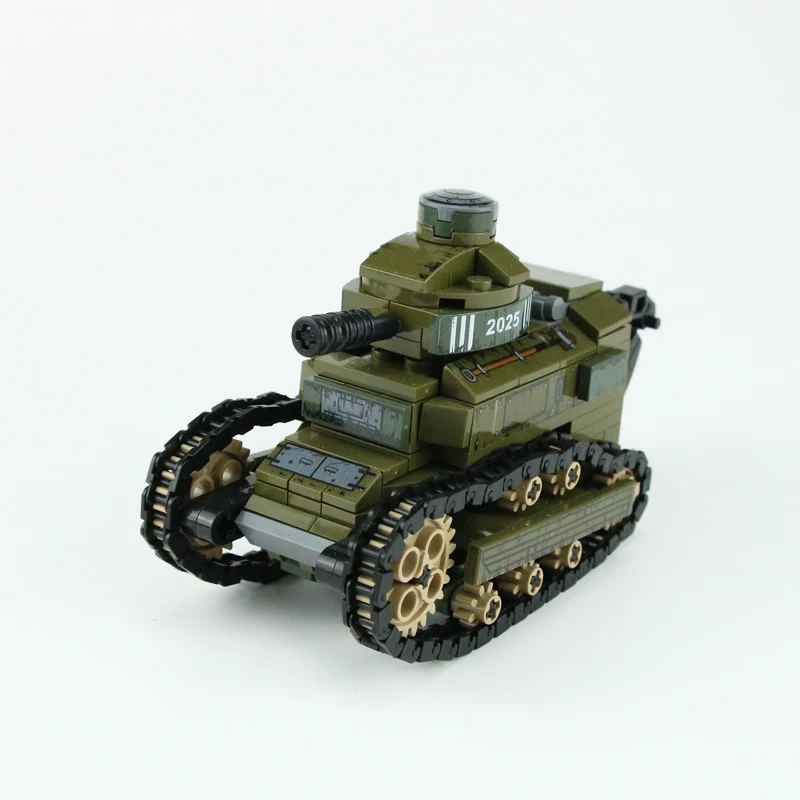 368 шт. WW2 модель военного танка строительные блоки французский Рейнолдс FT17 легкий танк Аксессуары для оружия кирпичи Обучающие игрушки, подарки