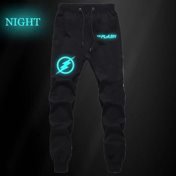 

The Flash Superhero Luminous Pants Autumn Winter Men Fitness Joggers Long Trousers Casual Sweatpants Cosplay Pants Plus Size