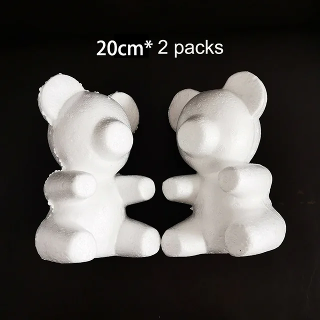 20cm 2 packs Розовый медведь подготовка DIY пенные заготовки Форма материал плюшевый медведь 20 см 35 см эмбрион пена медведь Искусственные цветы ремесленные формы - Цвет: 20cm 2 packs