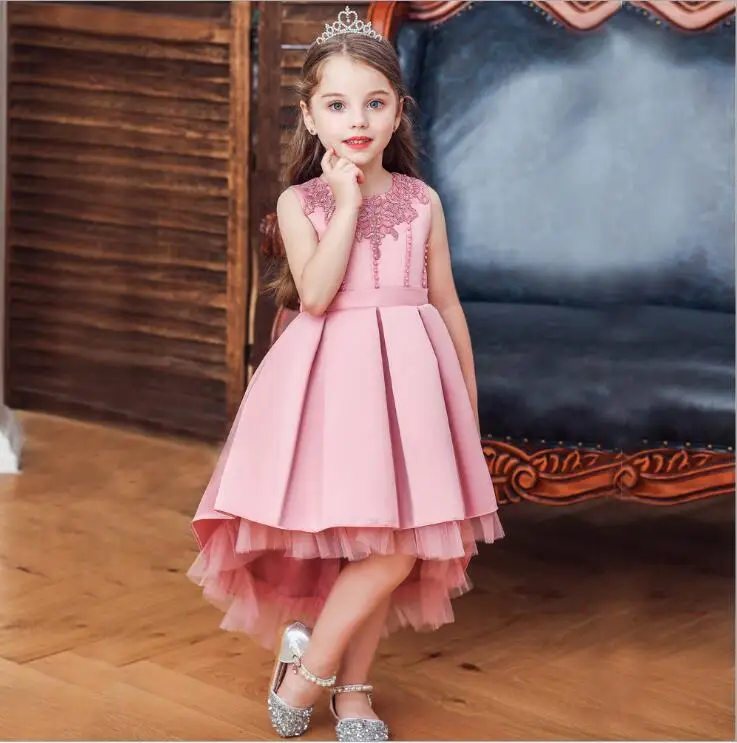 Girls Party Tutu Sundress Teenages Girls Flower Pearl Princess Dresses Wholesale