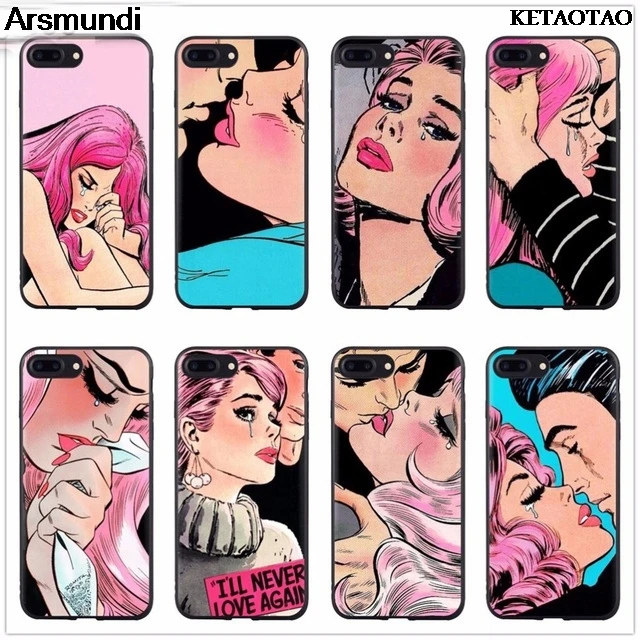 KETAOTAO Comics sad Crying tears girl Phone Cases for iPhone 4S 5C 5S 6S 7 8 SE Plus X XR XS Max Case Soft TPU Rubber Silicone |