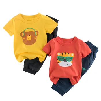 

kids clothing sets boys and girls baby children shorts suit t-shirt toddler animals cartoon Summer clothes for 2-8 Years