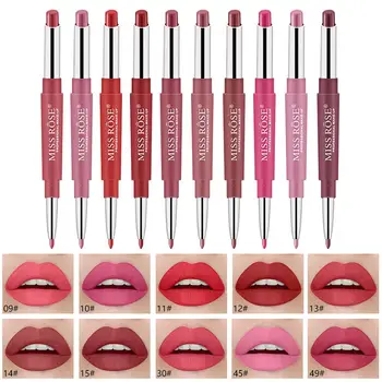 

10 Colors/set Lipstick Set Double Ends Lip Liner Pencil Waterproof Matte Lipstick Set Long Lasting Sexy Color Lip Liner Makeup