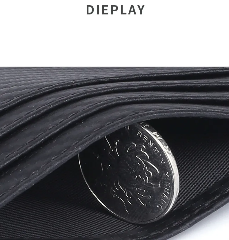 BYCOBECY мужской кожаный компактный держатель для кредитных карт кошелек из углеродного волокна RFID кошелек ультратонкий Ретро Карта пакет Тонкий кошелек для мелочи