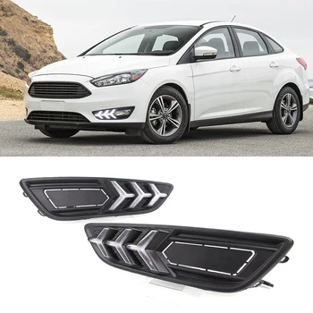 

Car flashing 2Pcs Turn Signal LED Auto Car DRL daytime running light Bumper Front Fog lamp for Ford Focus 4 2015 2016 2017 2018